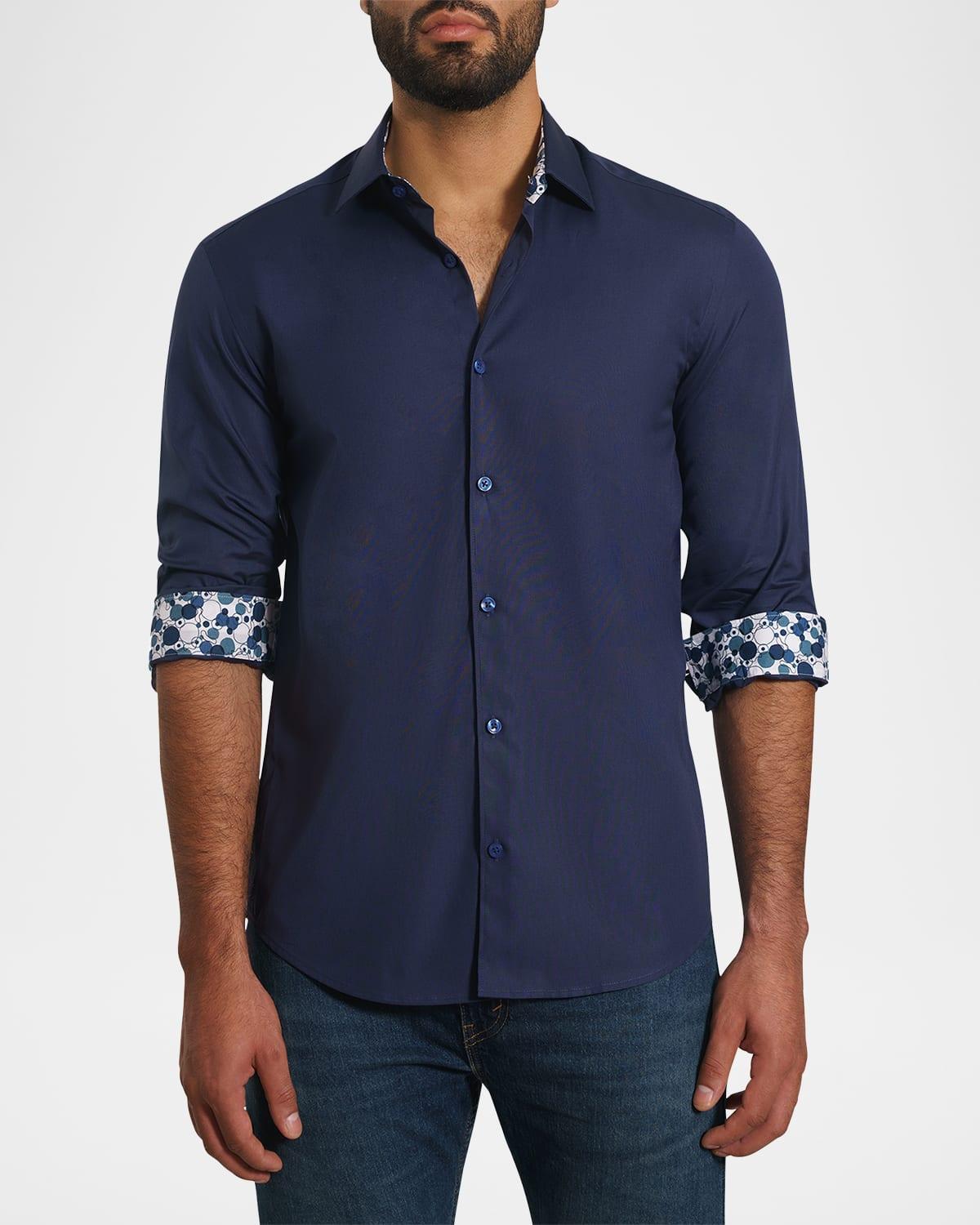 Men's Contrast-Reverse Solid Sport Shirt Product Image