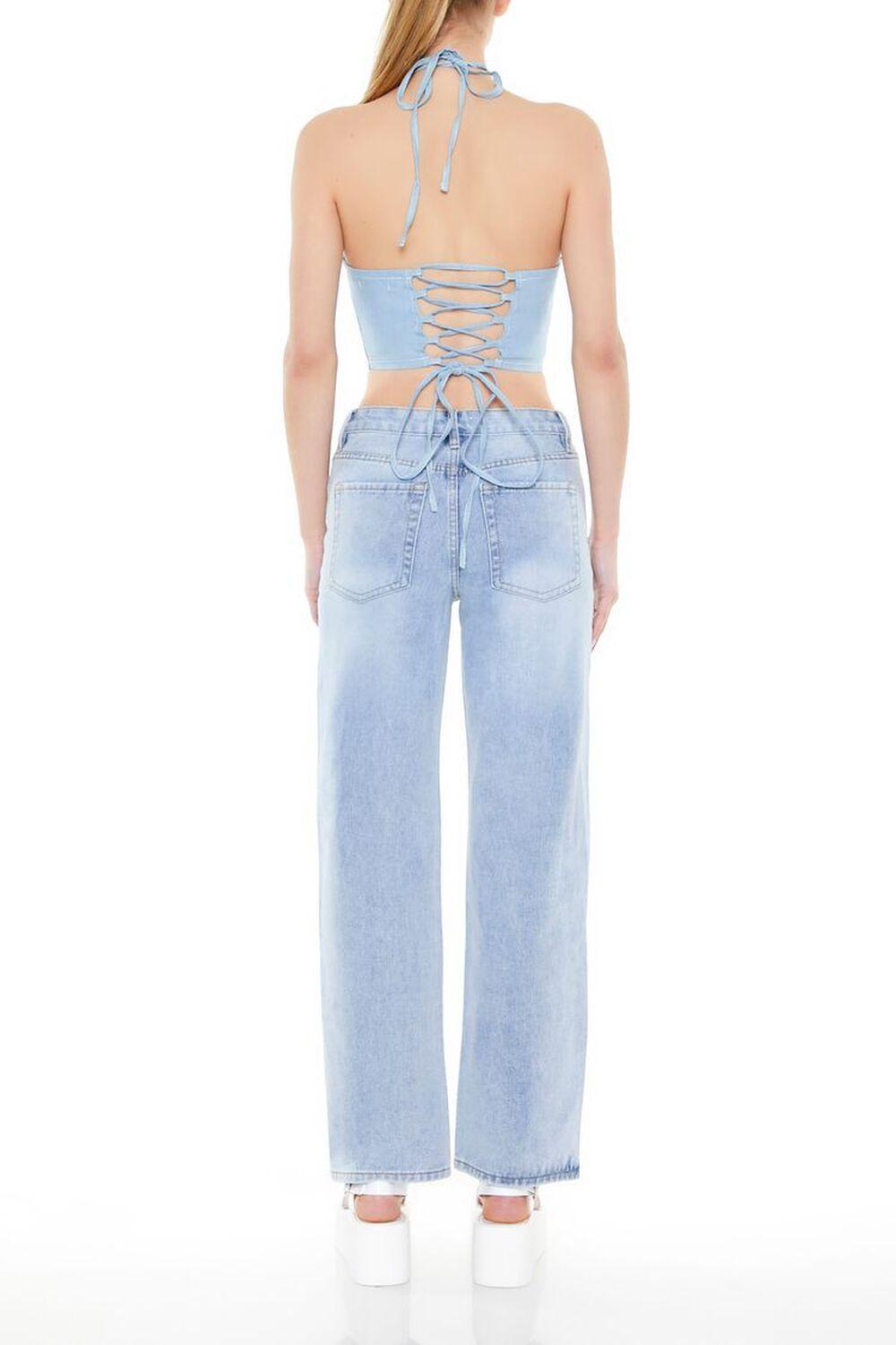 Frayed Flower Mid-Rise Jeans | Forever 21 Product Image