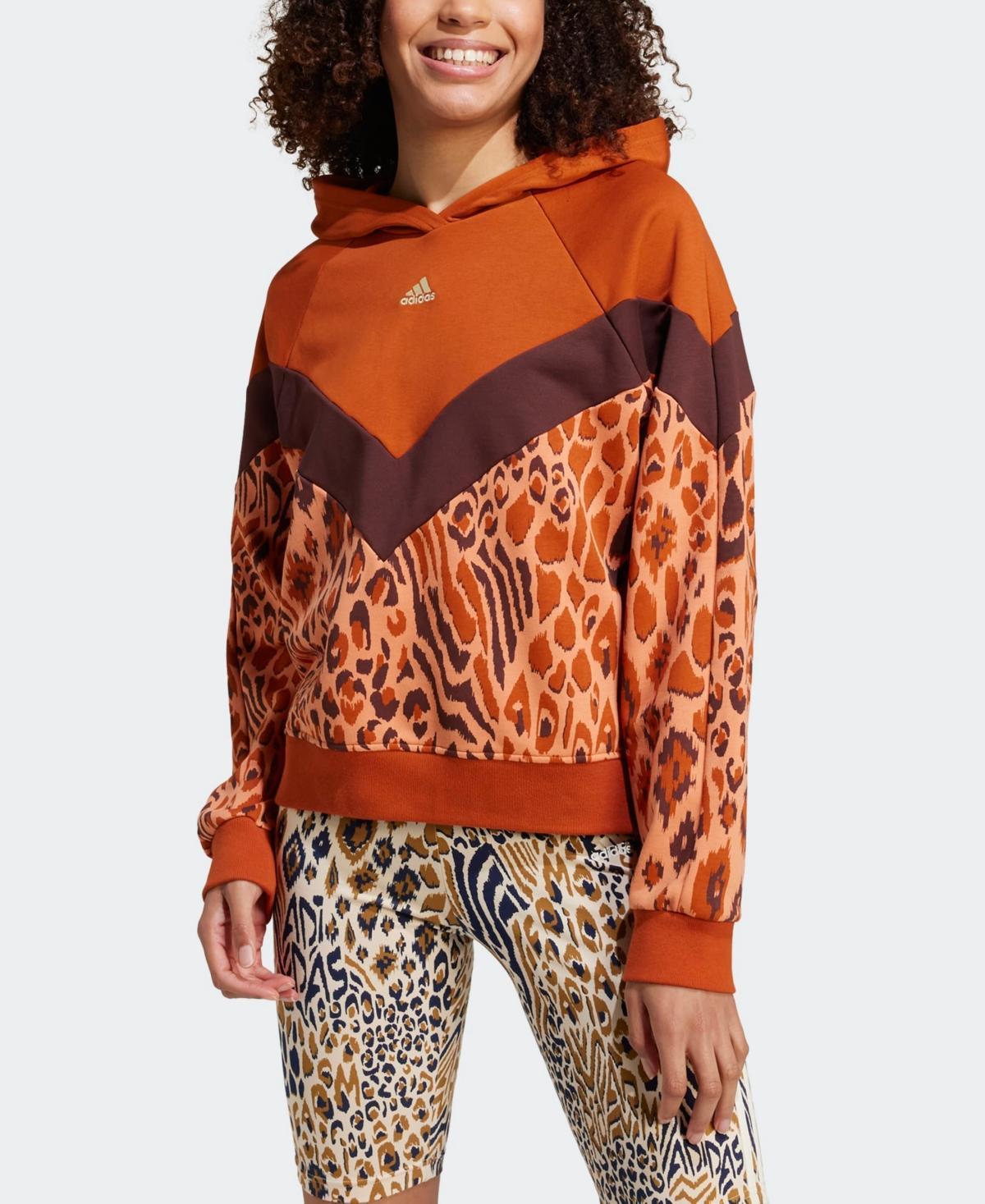 Adidas Womens Farm Rio Training Printed Hoodie - Fox Red Product Image