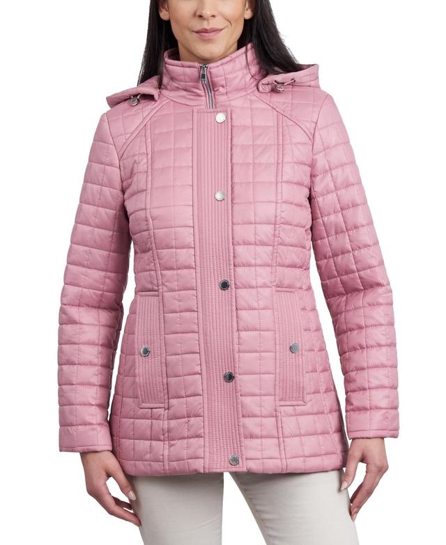 London Fog Womens Petite Hooded Quilted Water-Resistant Coat Product Image