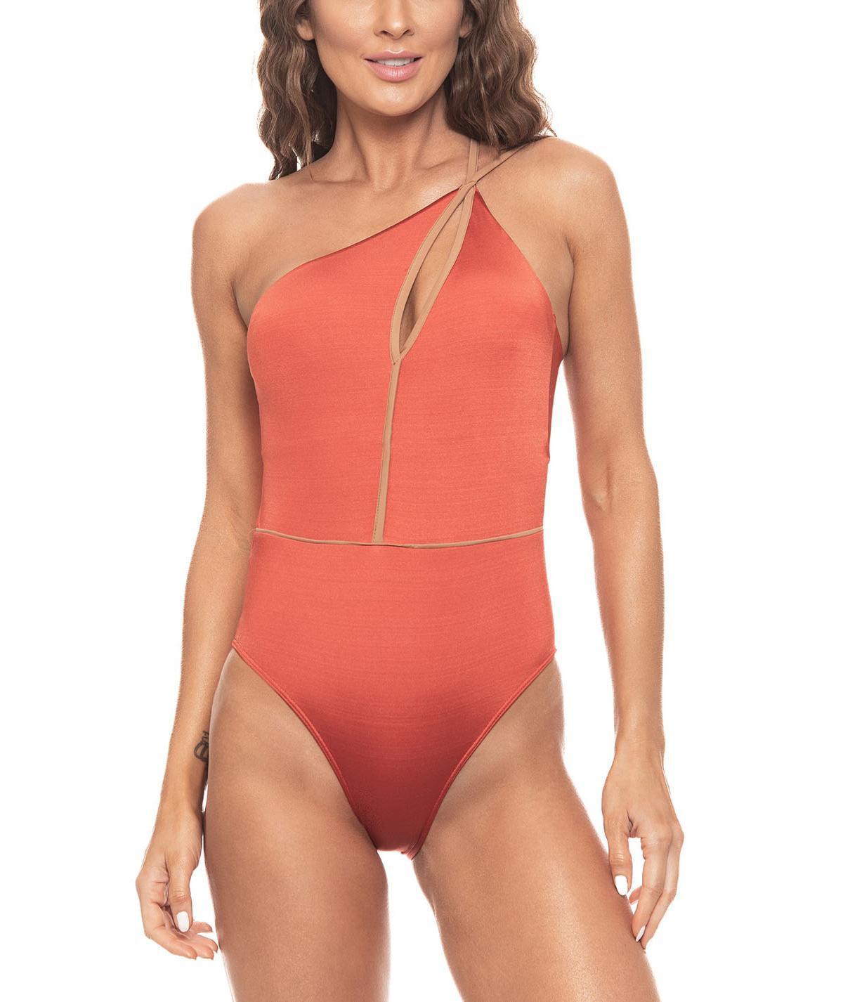 Guria Beachwear Womens Cut-out One Shoulder One Piece Swimsuit Product Image