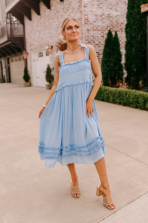 Bayside Bliss Ruffle Midi in Sky Blue Product Image