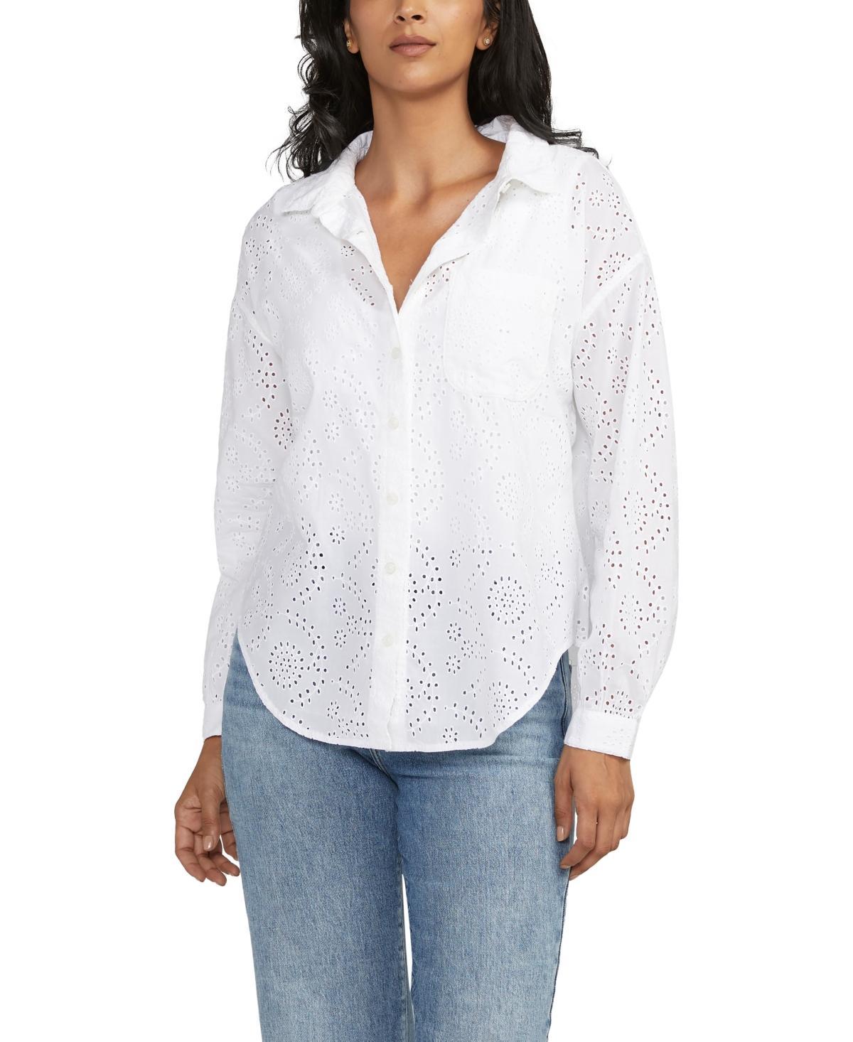 JAG Relaxed Cotton Eyelet Button-Up Shirt Product Image