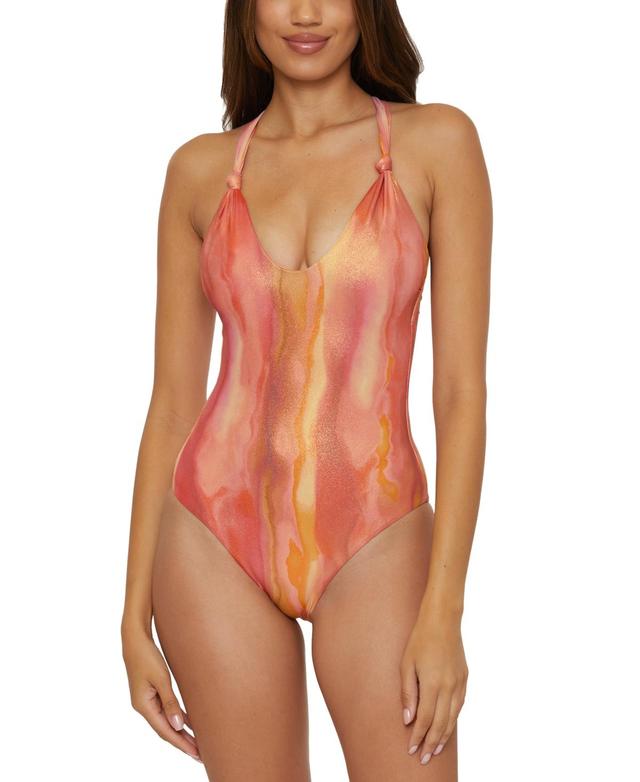 Becca Womens Metallic One-Piece Swimsuit Product Image