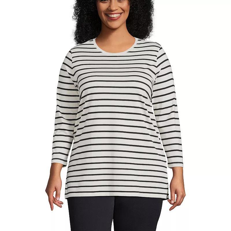 Plus Size Lands End Supima Cotton Relaxed Fit Crewneck Tunic, Womens product image