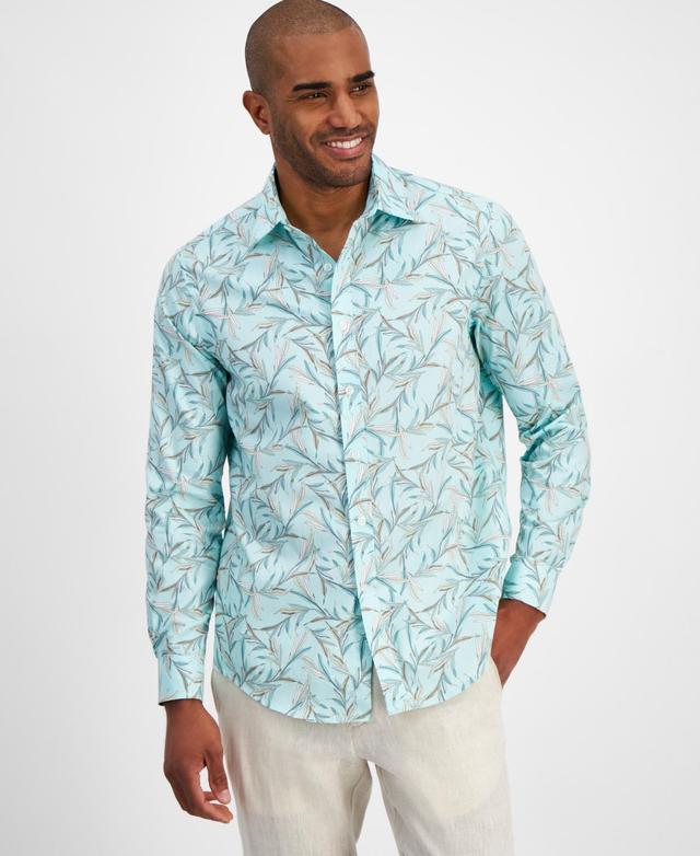 Men's Novo Regular-Fit Stretch Leaf-Print Button-Down Shirt, Created for Macy's  Product Image