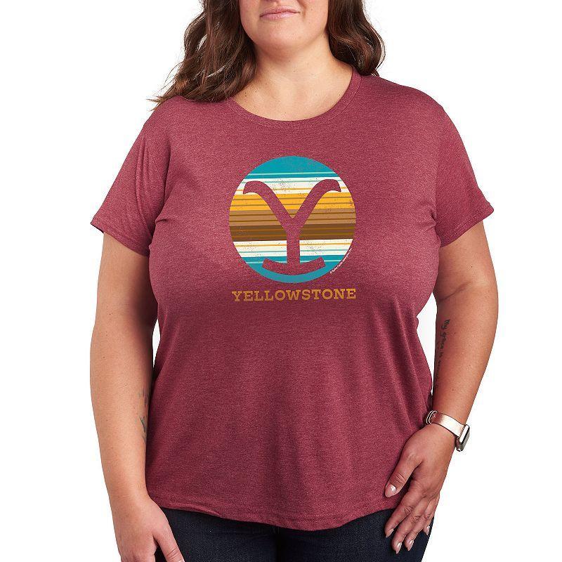 Plus Yellowstone Y Brand Blanket Graphic Tee, Womens Dark Grey Product Image