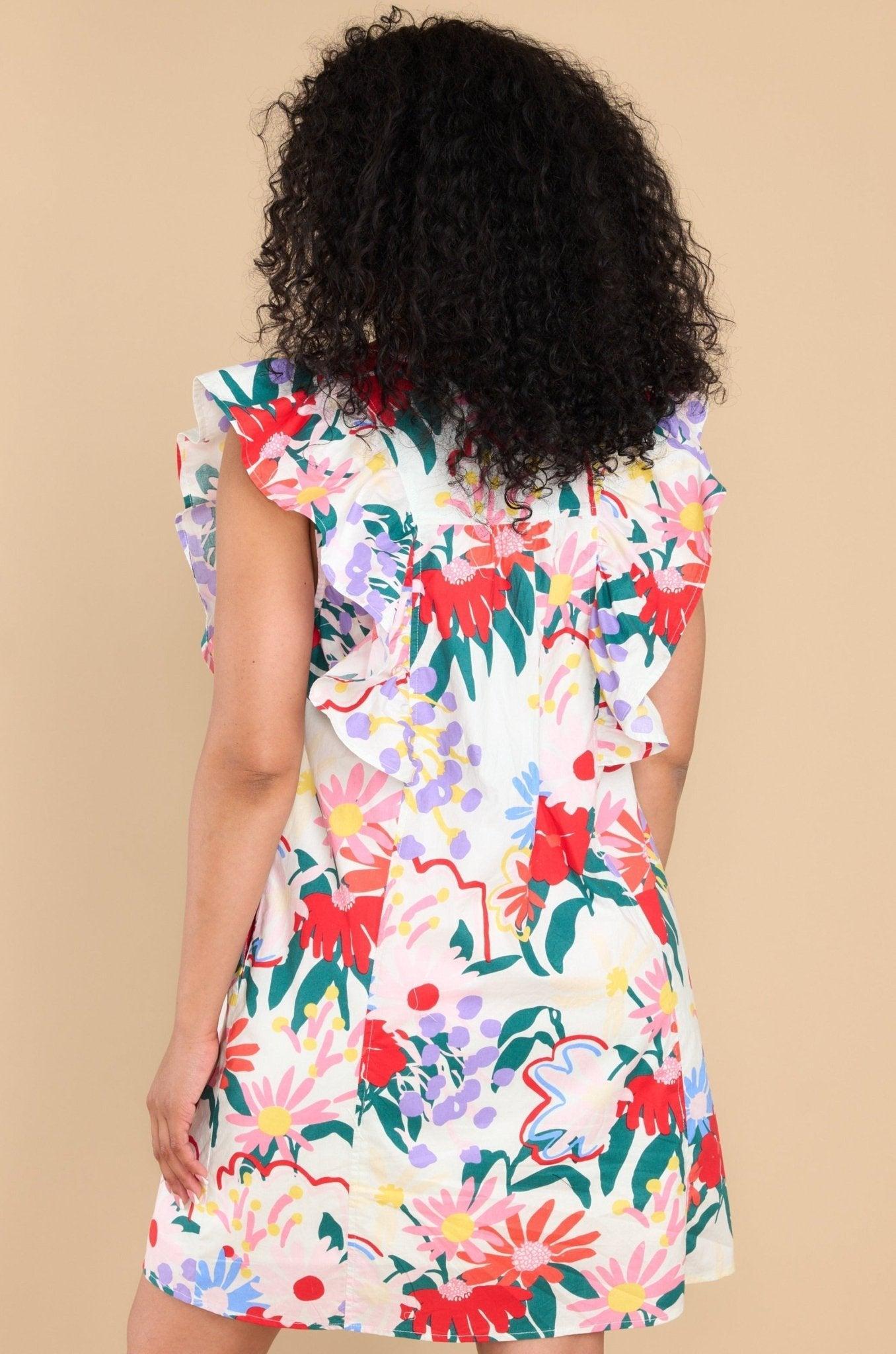 Stay Curious White Floral Dress Product Image