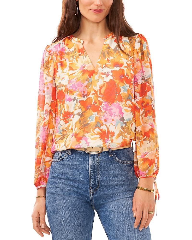 Vince Camuto Floral Print Ruffle Top Product Image