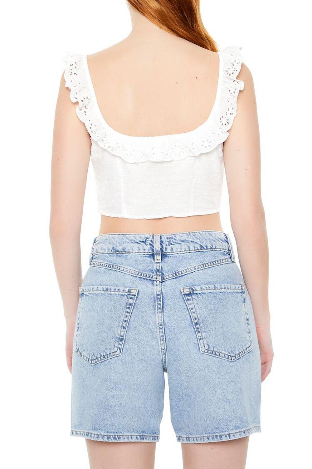 Eyelet Ruffle-Trim Crop Top | Forever 21 Product Image