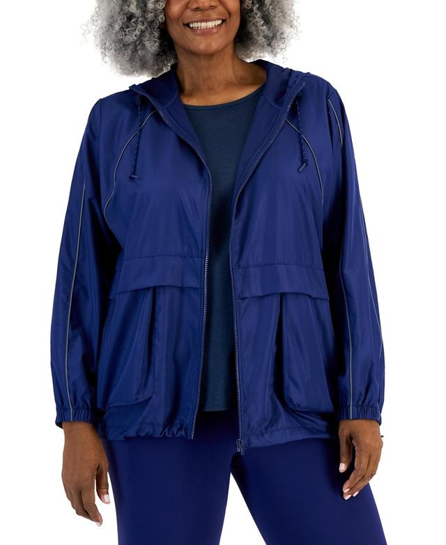 Id Ideology Womens Hooded Packable Zip-Front Jacket, Created for Macys Product Image