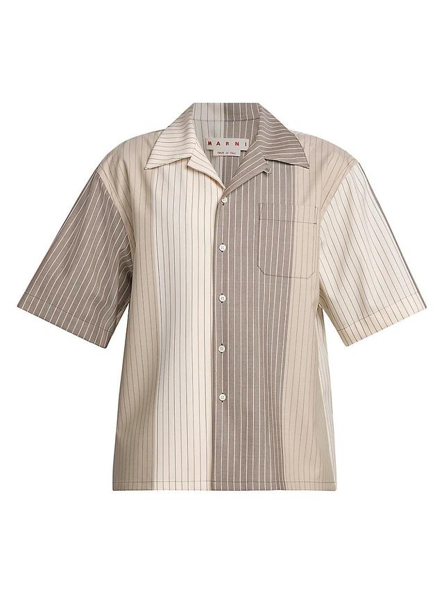 Mens Striped Short-Sleeve Shirt Product Image
