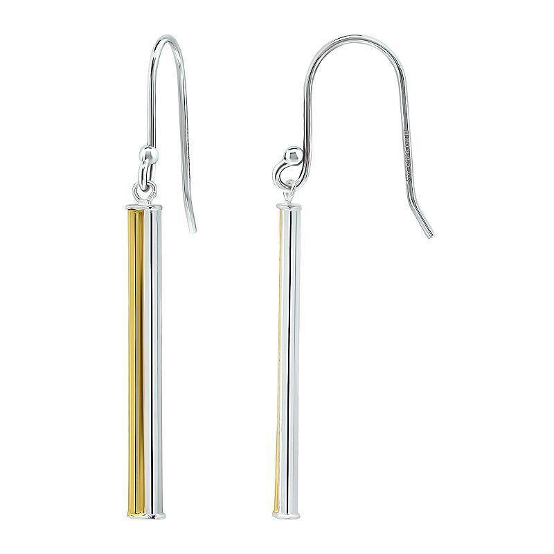 Aleure Precioso 18kt Gold over Sterling Silver Linear Drop Fishhook Earrings, Womens, Multicolor Product Image