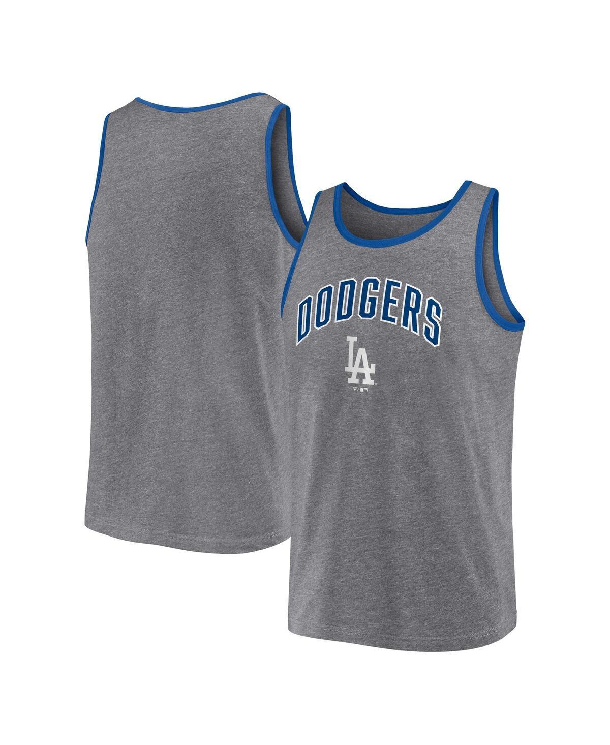 Mens Fanatics Branded Heather Gray Los Angeles Dodgers Primary Tank Top Product Image