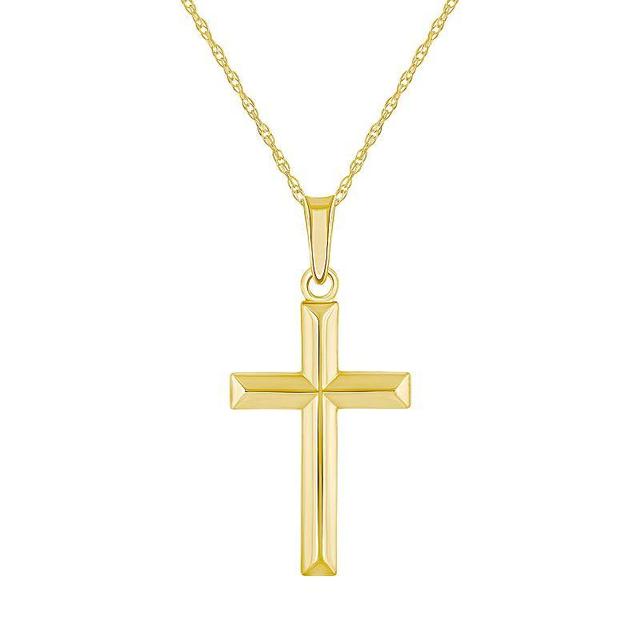 14k Yellow Gold Cross Pendant Necklace, Womens Product Image