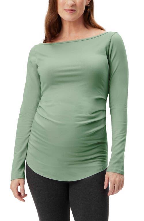 Stowaway Collection Ballet Neck Long Sleeve Maternity Top Product Image