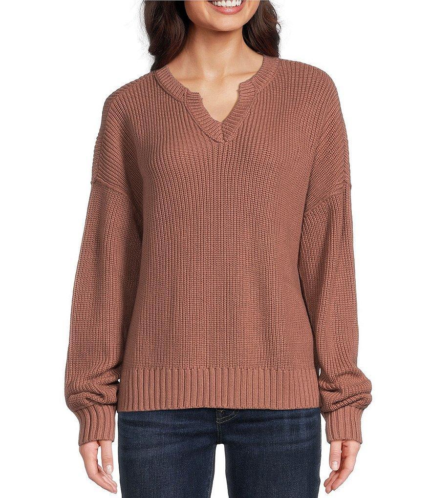 Lucky Brand Cashmere V-Neck Long Sleeve Pullover Sweater Product Image