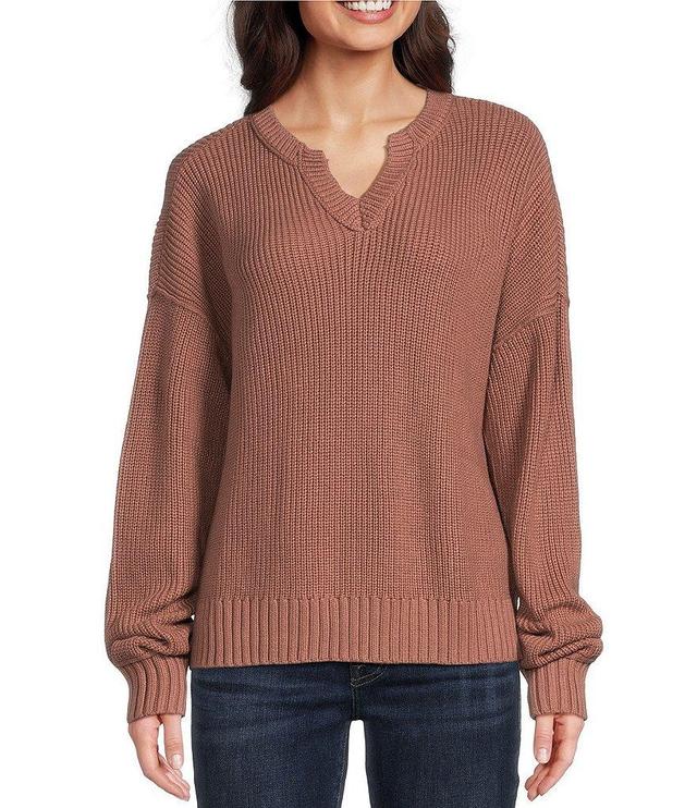 Lucky Brand Cashmere V-Neck Long Sleeve Pullover Sweater Product Image