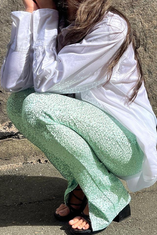 Slit Sequin Pants Product Image