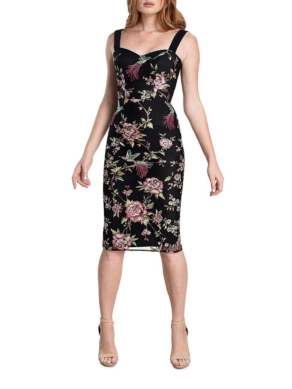 Womens Nicole Floral Embroidered Cocktail Dress Product Image