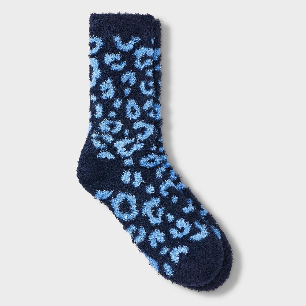 Womens Leopard Cozy Crew Socks - Auden 4-10 Product Image