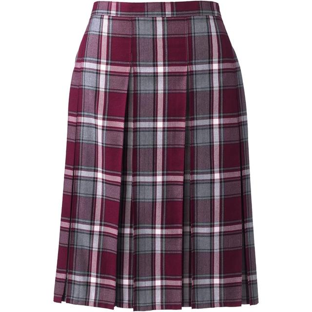 Womens Lands End School Uniform Plaid Box Pleat Skirt Blue Large Plaid Product Image