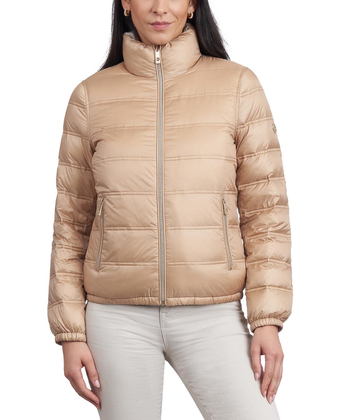 Michael Michael Kors Womens Reversible Shine Down Puffer Coat, Created for Macys - Rosewater Product Image