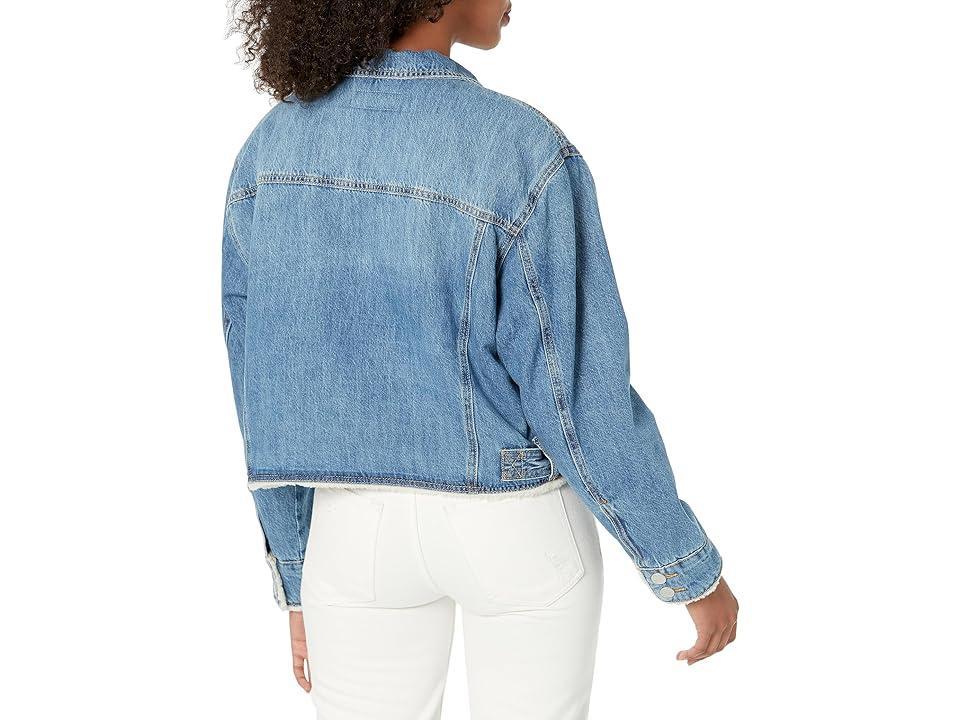 Blank NYC Cropped Denim Jacket with Sherpa Lining in Crash Course (Crash Course) Women's Clothing Product Image