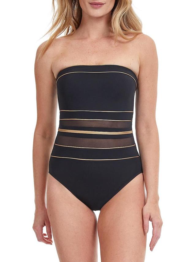 Womens Onyx Bandeau One-Piece Swimsuit Product Image