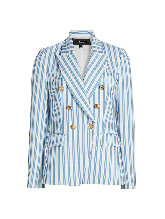 Womens Kylie Striped Double-Breasted Cutaway Blazer Product Image