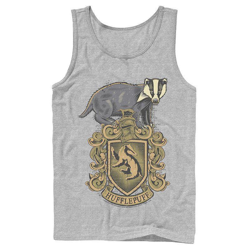 Mens Harry Potter Hufflepuff House Crest Tank Top Athletic Grey Product Image