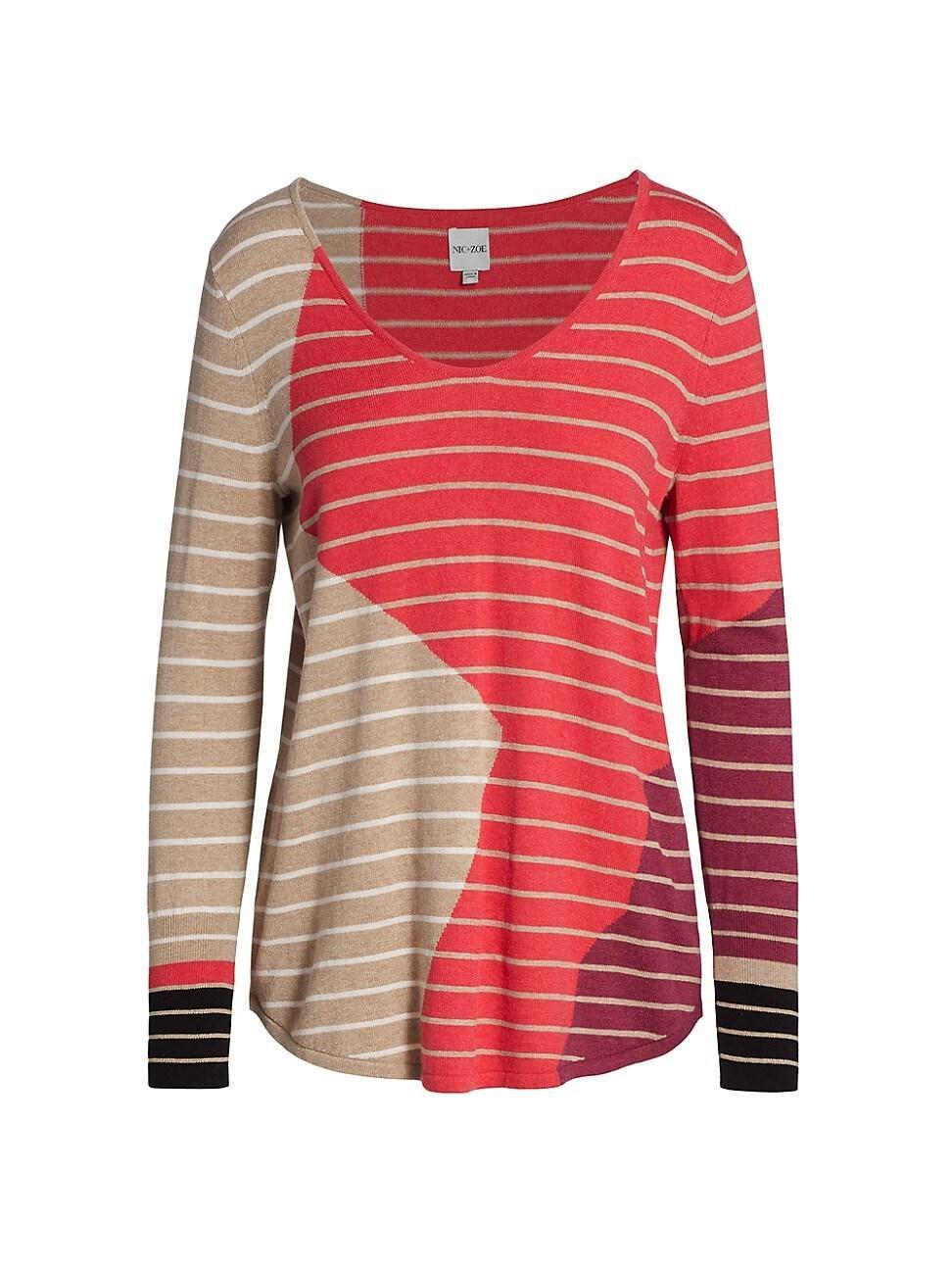 Womens Vital Colorblock Striped V-Neck Top Product Image