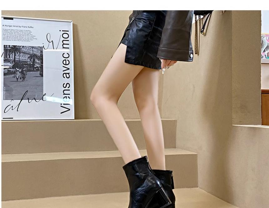 Block Heel Plain Short Boots Product Image