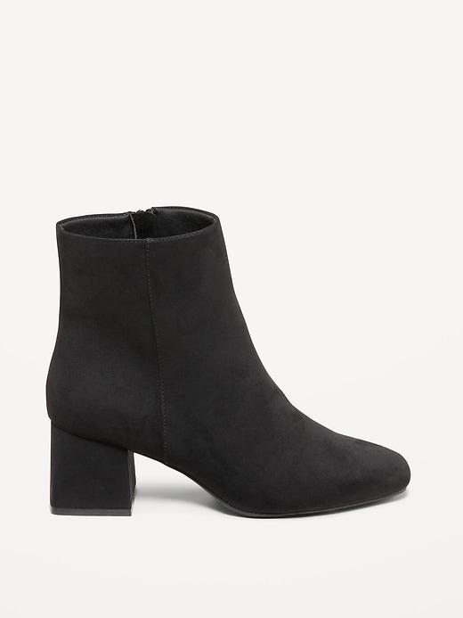 Faux Suede Square Toe Boots Product Image