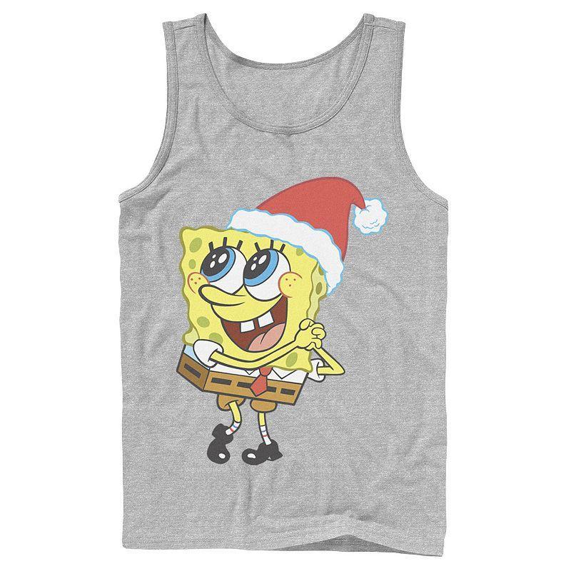 Mens Nickelodeon SpongeBob SquarePants Santa Hat Dreaming Of Christmas Tank Top Product Image