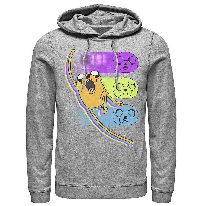 Mens Cartoon Network Adventure Time Jake Emotions Hoodie Athletic Grey Product Image