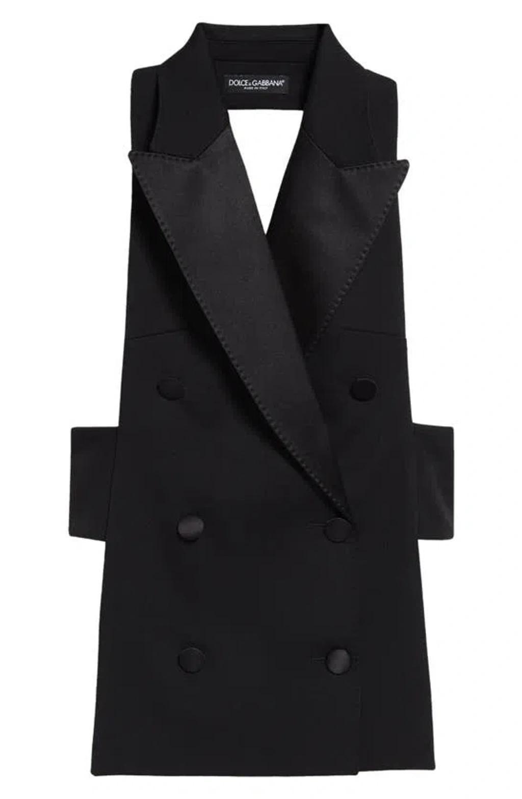 DOLCE & GABBANA Wool Gabardine Waistcoat In Black Product Image