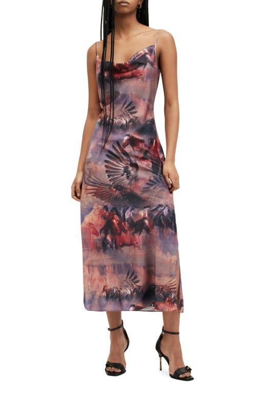 AllSaints Hadley Print Cowl Neck Slipdress Product Image