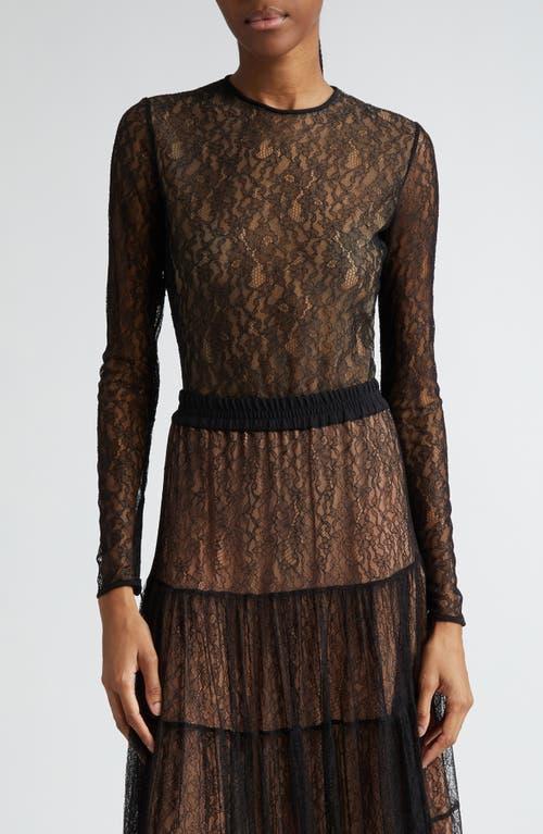 Michael Kors Collection Long Sleeve Chantilly Lace Bodysuit Product Image