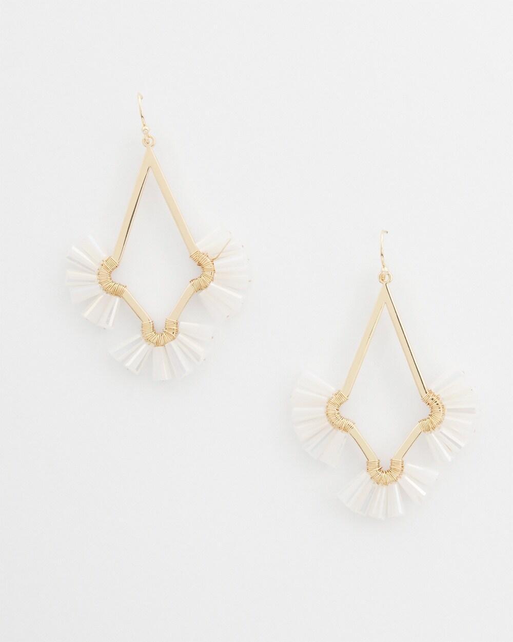 No Droop White Glass Bead Earrings   Chico's - White - Women Product Image