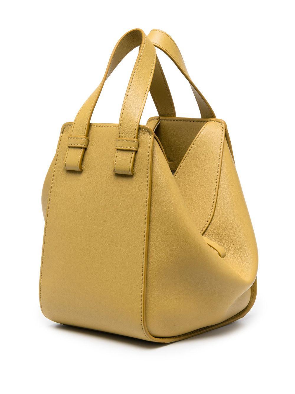 LOEWE Compact Hammock Leather Handbag In Yellow Product Image