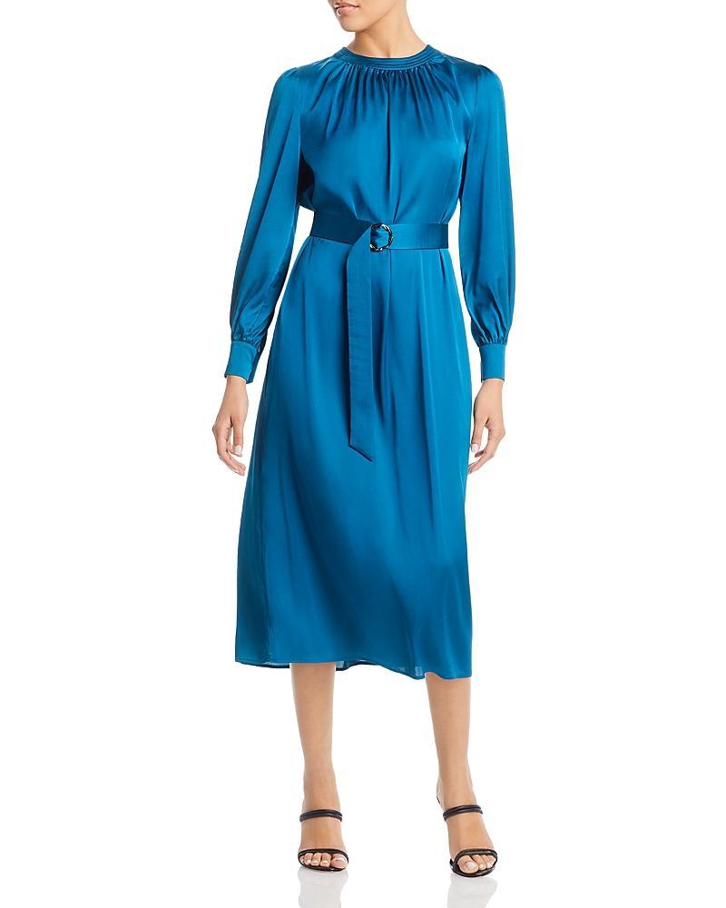 Misook Belted Satin Midi Dress Product Image