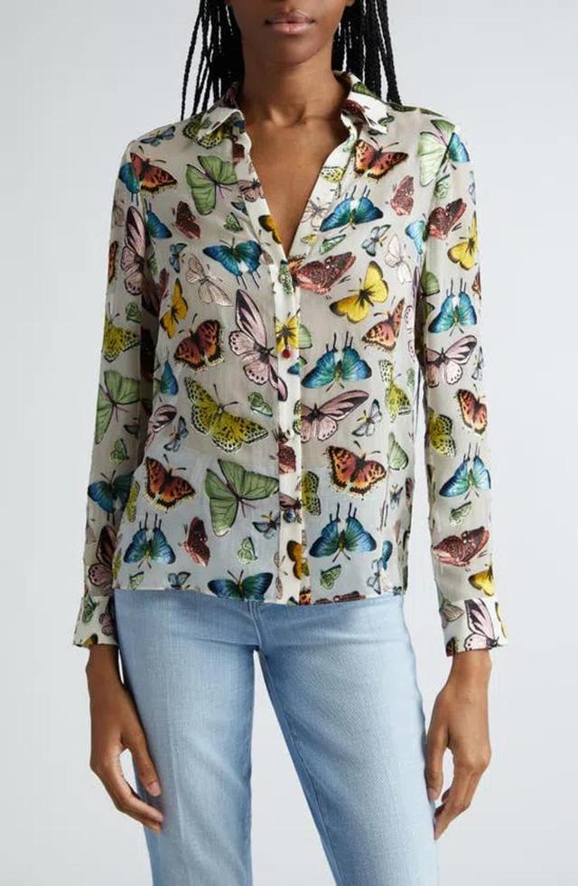 Eloise Boundless Butterfly Button-front Blouse Product Image