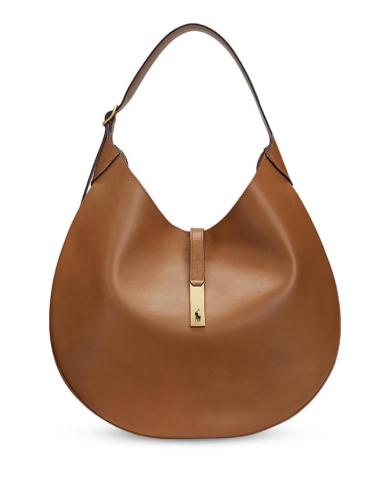 Womens Large Polo ID Leather Shoulder Bag Product Image