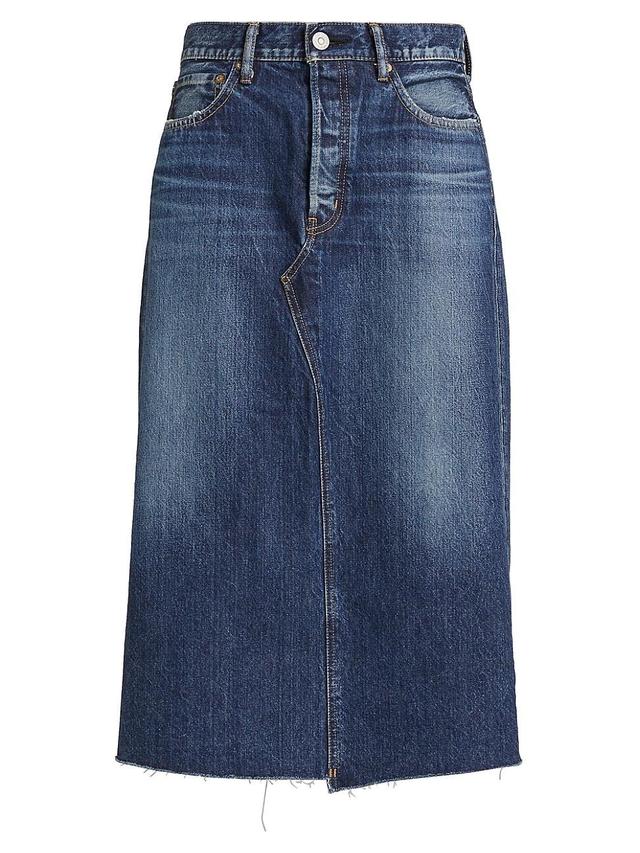 Womens Longleaf Denim Skirt Product Image