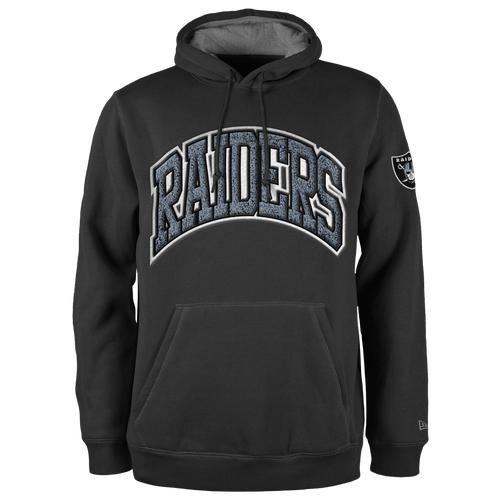 New Era Mens Raiders Chenille Hoodie - Black/Black Product Image