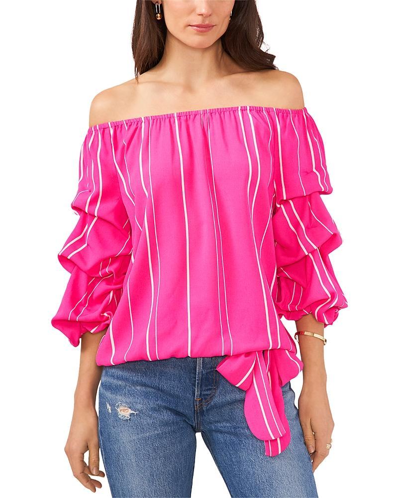 Vince Camuto Off the Shoulder Stripe Blouse Product Image