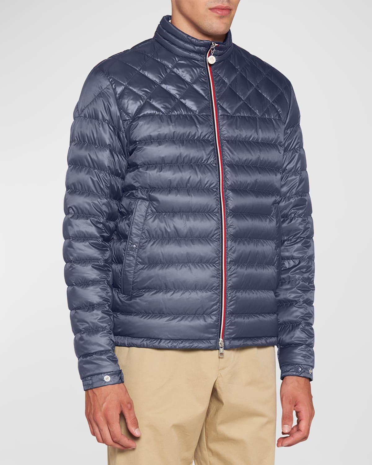 Moncler Men's Benamou Tricolor Quilted Down Jacket - Size: 5 (XX-LARGE) - BLUE Product Image