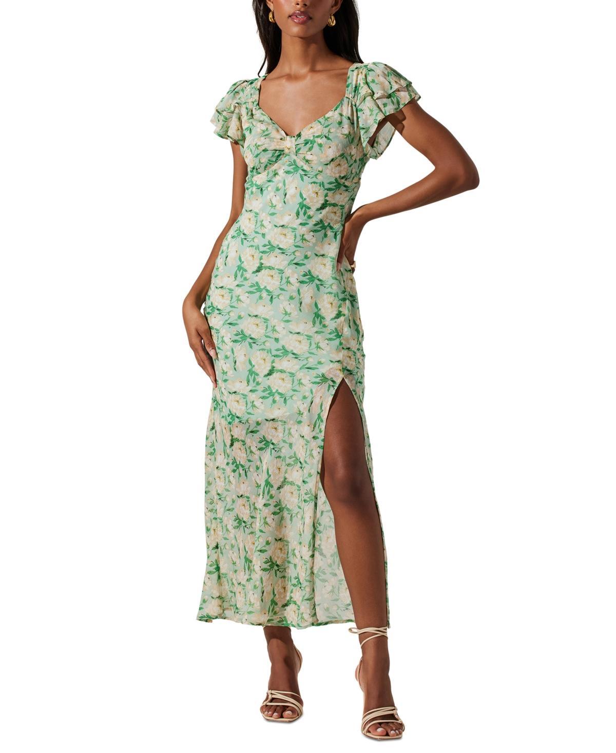 Women's Maisy Floral Print Flutter Sleeve Midi Dress Product Image