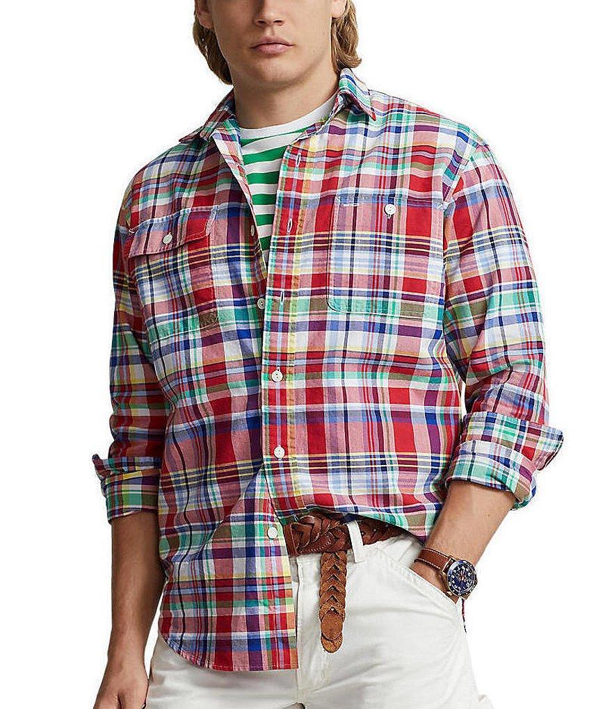 Polo Ralph Lauren Classic-Fit Plaid Long Sleeve Oxford Woven Workshirt Product Image